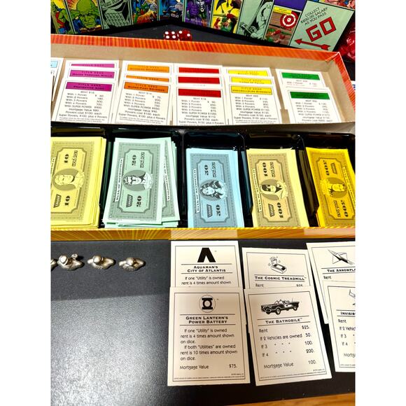 1999 Justice League of America Monopoly Collector’s Edition COMPLETE w/ comic - Picture 7 of 10